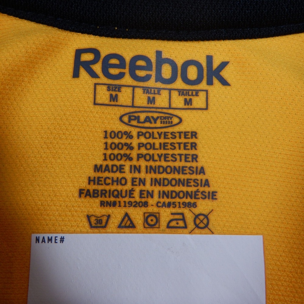 Pittsburgh Steelers Mens M Polo Shirt Reebok Yellow Black Short Sleeve NFL READ - Picture 14 of 15